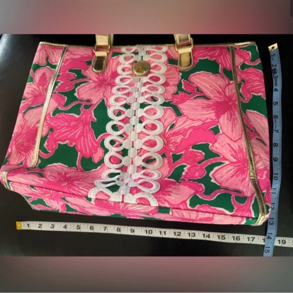NEW tote Hibis Kiss shopper tote bag purse travel carry on trip Lilly Pulitzer - Picture 6 of 9